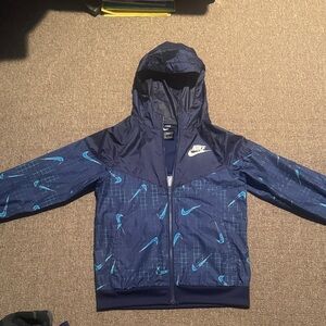 Nike Kids Navy and Teal Raincoat